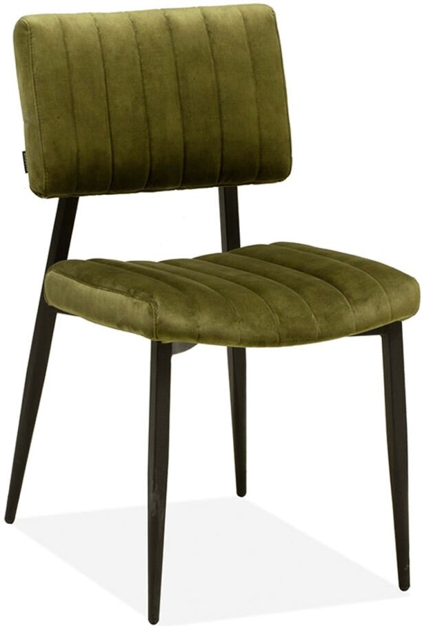 Samt Stuhl Ivanka in 3 Farben ocker-gelb grün anthrazit-grau mit Metallgestell