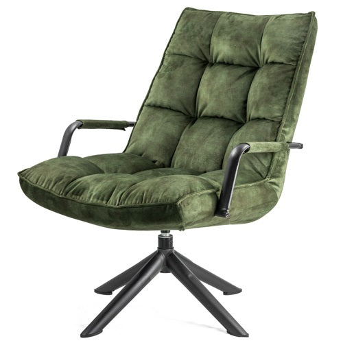 Velours Design Samt Drehsessel mit Armlehne Besucher Chill Sessel Wohnzimmer 2 Farben