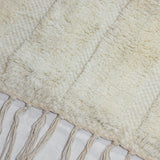 Design Fransenteppich Yashi Natural beige sand 3D Muster Modern 2 Größen Baumwolle