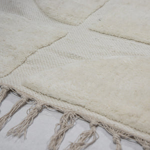 Design Fransenteppich Ronan Natural beige sand 3D Muster Modern 2 Größen Baumwolle