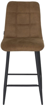 Tabouret de bar en microfibre Dexy disponible en 3 couleurs : anthracite, cognac et vert olive