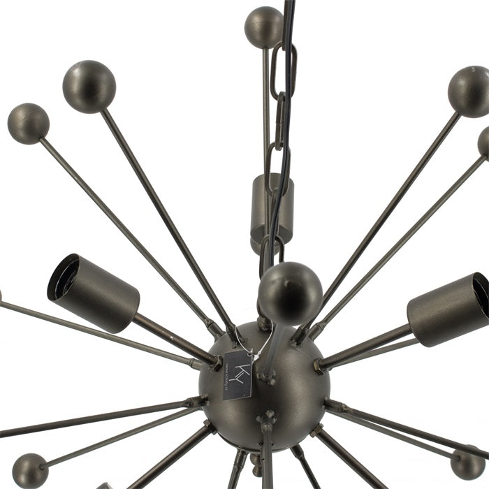 Industrial Hängelampe und Pendelleuchte Atomium Sputnik III Metall in 2 Farben