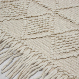Design Fransenteppich Dev beige Modern 2 Größen Baumwolle