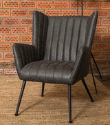 Fauteuil Foley en 2 coloris cognac anthracite similicuir