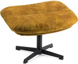 Fauteuil pivotant design en velours Peggy, fauteuil de réception ou de détente pour salon, jaune-doré