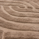 Design Fransenteppich Yashi beige braun sandfarbig 3D Muster Modern 2 Größen Baumwolle