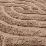 Lade das Bild in den Galerie-Viewer, Design Fransenteppich Yashi beige braun sandfarbig 3D Muster Modern 2 Größen Baumwolle
