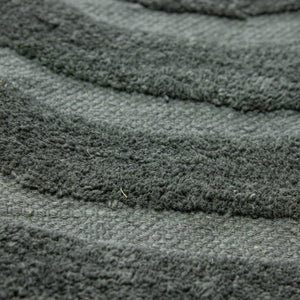 Design Fransenteppich Yashi dunkelgrün marine 3D Muster Modern 2 Größen Baumwolle