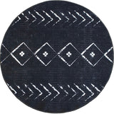 Teppich Uli rund Modern schwarz weiss 2 Größen