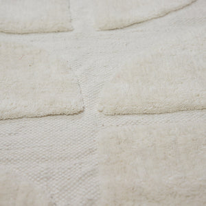 Design Fransenteppich Ronan Natural beige sand 3D Muster Modern 2 Größen Baumwolle