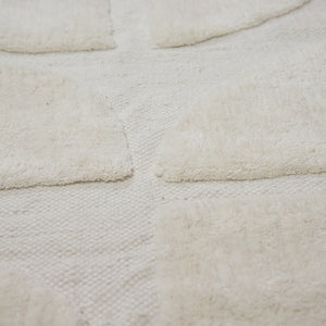 Design Fransenteppich Ronan Natural beige sand 3D Muster Modern 2 Größen Baumwolle