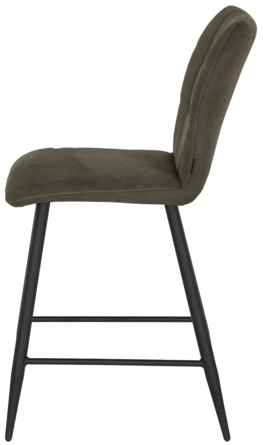 Mikrofaser Barstuhl Dexy in 3 Farben Anthrazit Cognac Braun und Olivgrün
