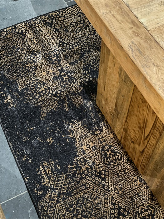 Teppich Vintage Design gold-braun schwarz in 2 Größen