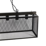 Industrial Hängelampe con Gaze schwarz Metall Mango Holz