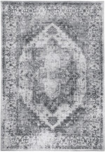 Lade das Bild in den Galerie-Viewer, Teppich Fleuris Vintage anthrazit grau weiss in 2 Größen
