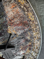 Lade das Bild in den Galerie-Viewer, Design Teppich Gabi oval Vintage grau-anthrazit/ beige/ braun-kupfer Multicolor in 160x230cm
