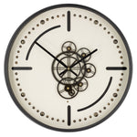 Lade das Bild in den Galerie-Viewer, Denver Zahnrad Wanduhr 46 cm Schwarz weiss animiert drehend

