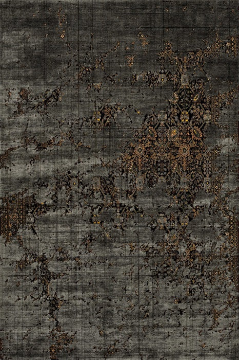Teppich Vintage Anthrazit / Gold in 2 Größen industrial