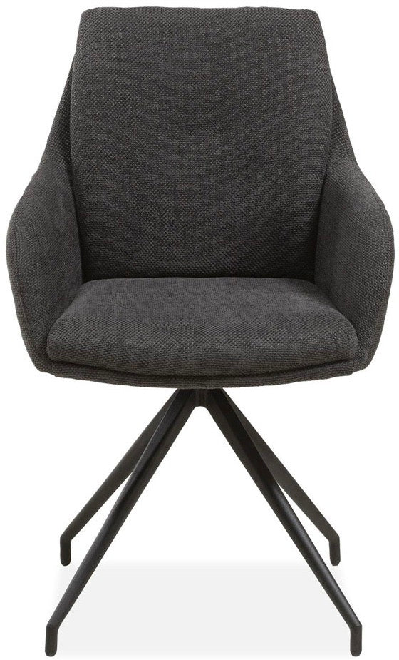 Chaise de salle à manger Icony tissu en 3 couleurs : vert, anthracite, gris