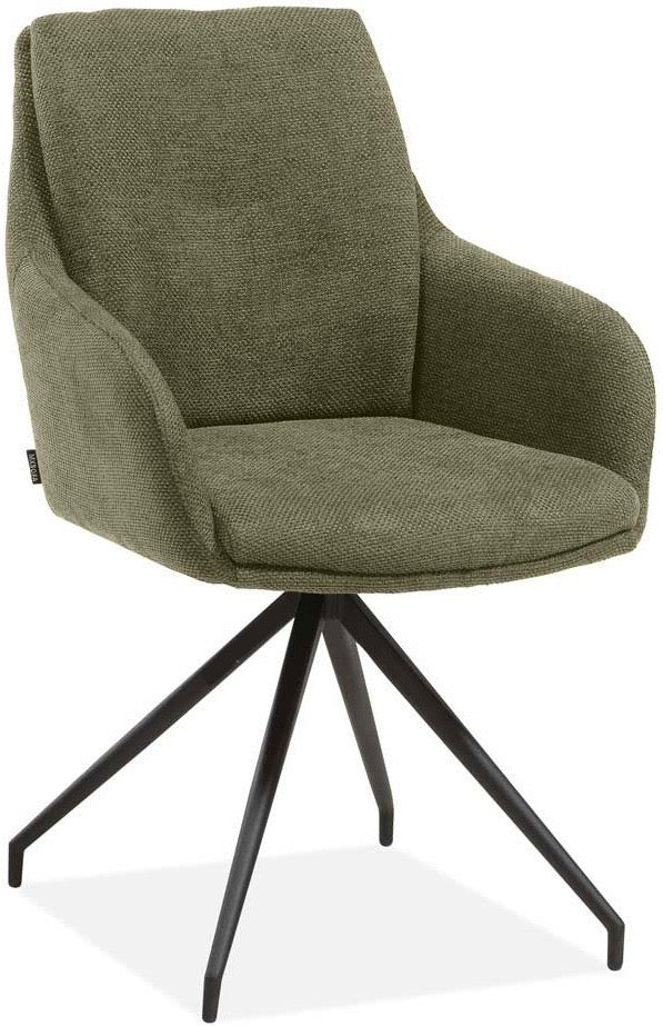 Chaise de salle à manger Icony tissu en 3 couleurs : vert, anthracite, gris