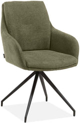 Chaise de salle à manger Icony tissu en 3 couleurs : vert, anthracite, gris