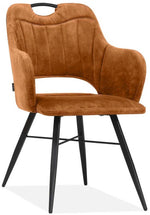 Lade das Bild in den Galerie-Viewer, Samt Armlehnen Stuhl Juwel in 3 Farben Cognac braun grün anthrazit
