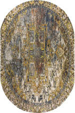 Lade das Bild in den Galerie-Viewer, Design Teppich Elina oval Vintage gelb-gold / beige-braun Multicolor 160x230cm
