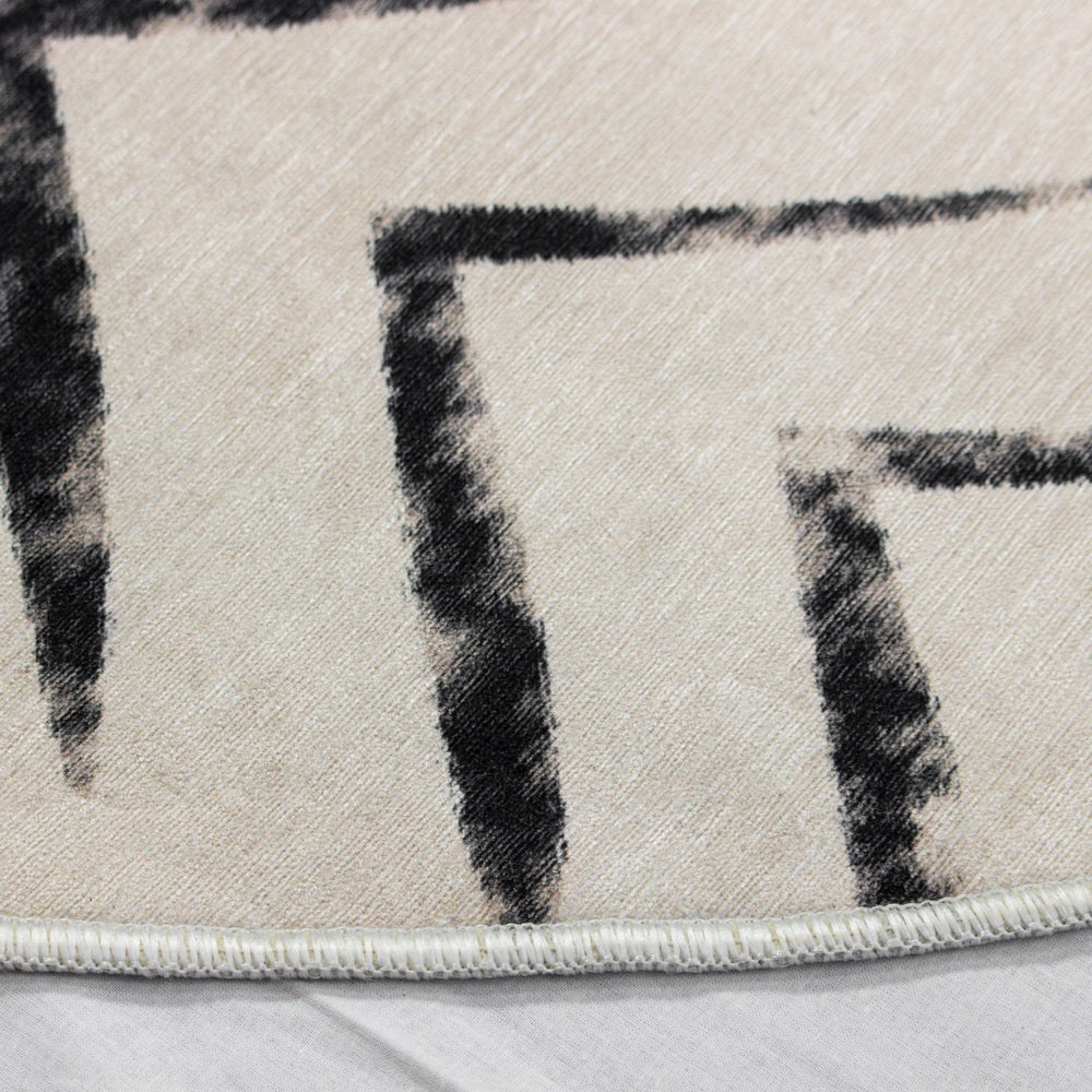 Teppich Vivi rund Modern beige schwarz 2 Größen