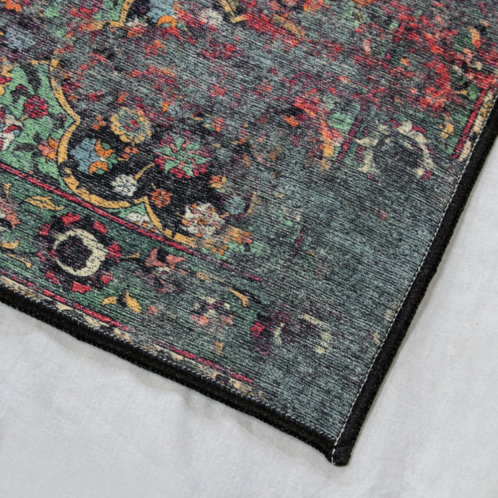 Teppich Waat Modern Vintage türkis blau rot Multi in 160x230cm