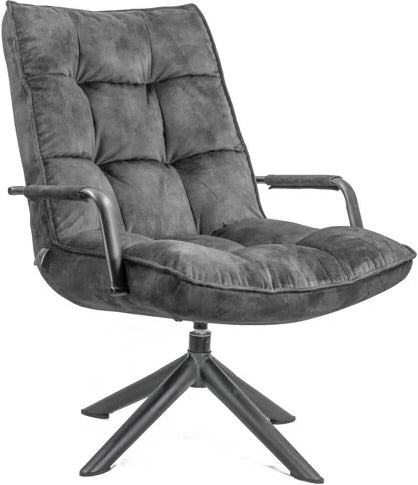 Velours Design Samt Drehsessel mit Armlehne Besucher Chill Sessel Wohnzimmer 2 Farben