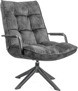 Velours Design Samt Drehsessel mit Armlehne Besucher Chill Sessel Wohnzimmer 2 Farben