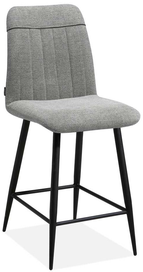 Tabouret de bar en tissu Pumal en 3 coloris Anthracite Gris clair Vert