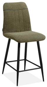 Tabouret de bar en tissu Pumal en 3 coloris Anthracite Gris clair Vert