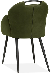 Stuhl Beliz mit Armlehnen in 3 Farben Cognac braun grün anthrazit