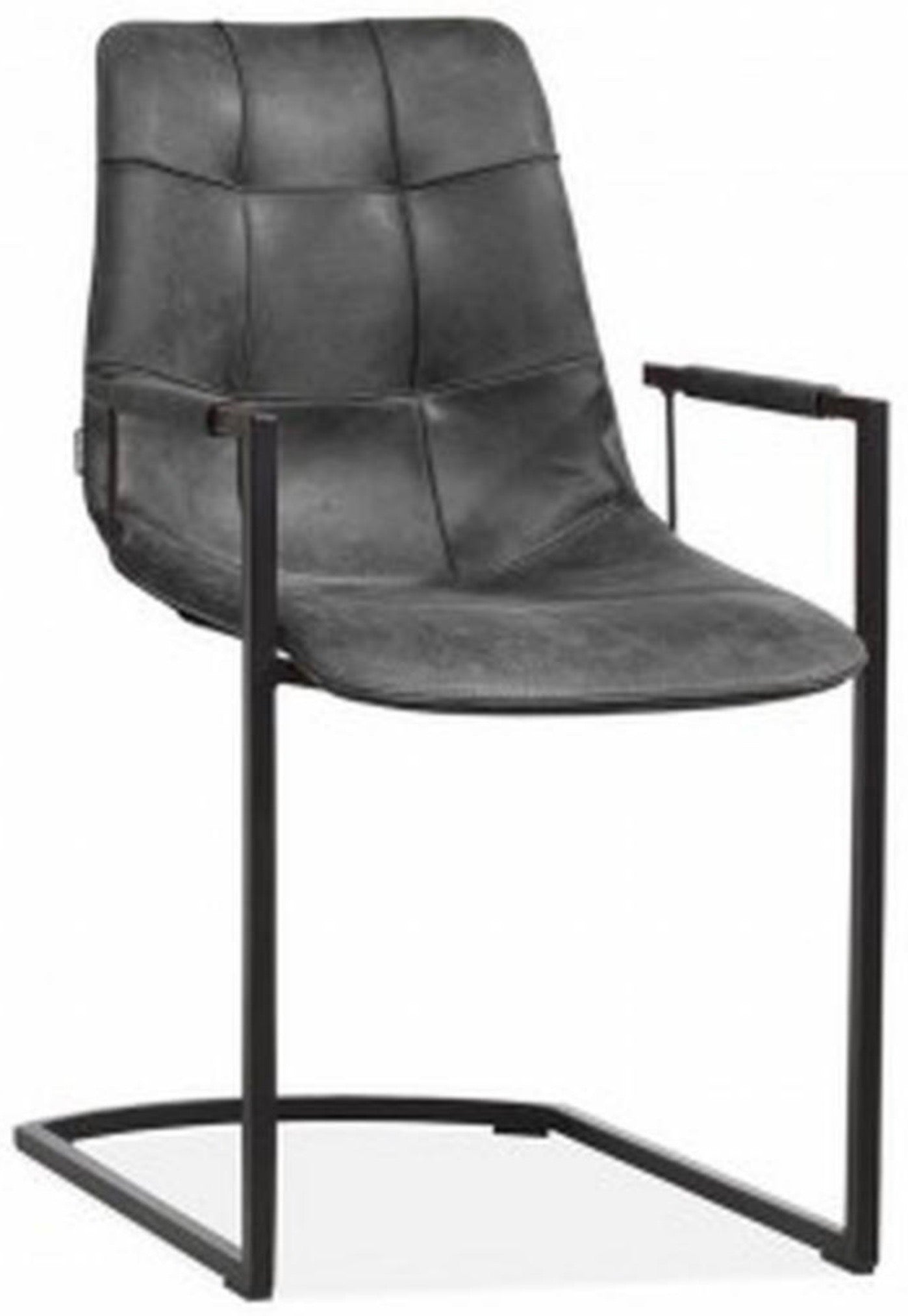 Freischwinger Armlehnenstuhl Condori Kunstleder in 3 Farben Cognac braun Olivgrün Anthrazit