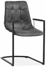 Freischwinger Armlehnenstuhl Condori Kunstleder in 3 Farben Cognac braun Olivgrün Anthrazit