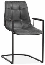 Lade das Bild in den Galerie-Viewer, Freischwinger Armlehnenstuhl Condori Kunstleder in 3 Farben Cognac braun Olivgrün Anthrazit
