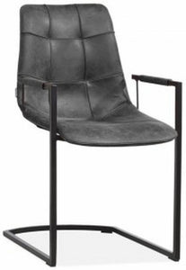 Freischwinger Armlehnenstuhl Condori Kunstleder in 3 Farben Cognac braun Olivgrün Anthrazit