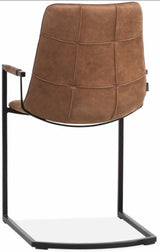 Freischwinger Armlehnenstuhl Condori Kunstleder in 3 Farben Cognac braun Olivgrün Anthrazit