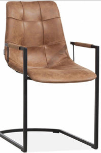 Freischwinger Armlehnenstuhl Condori Kunstleder in 3 Farben Cognac braun Olivgrün Anthrazit