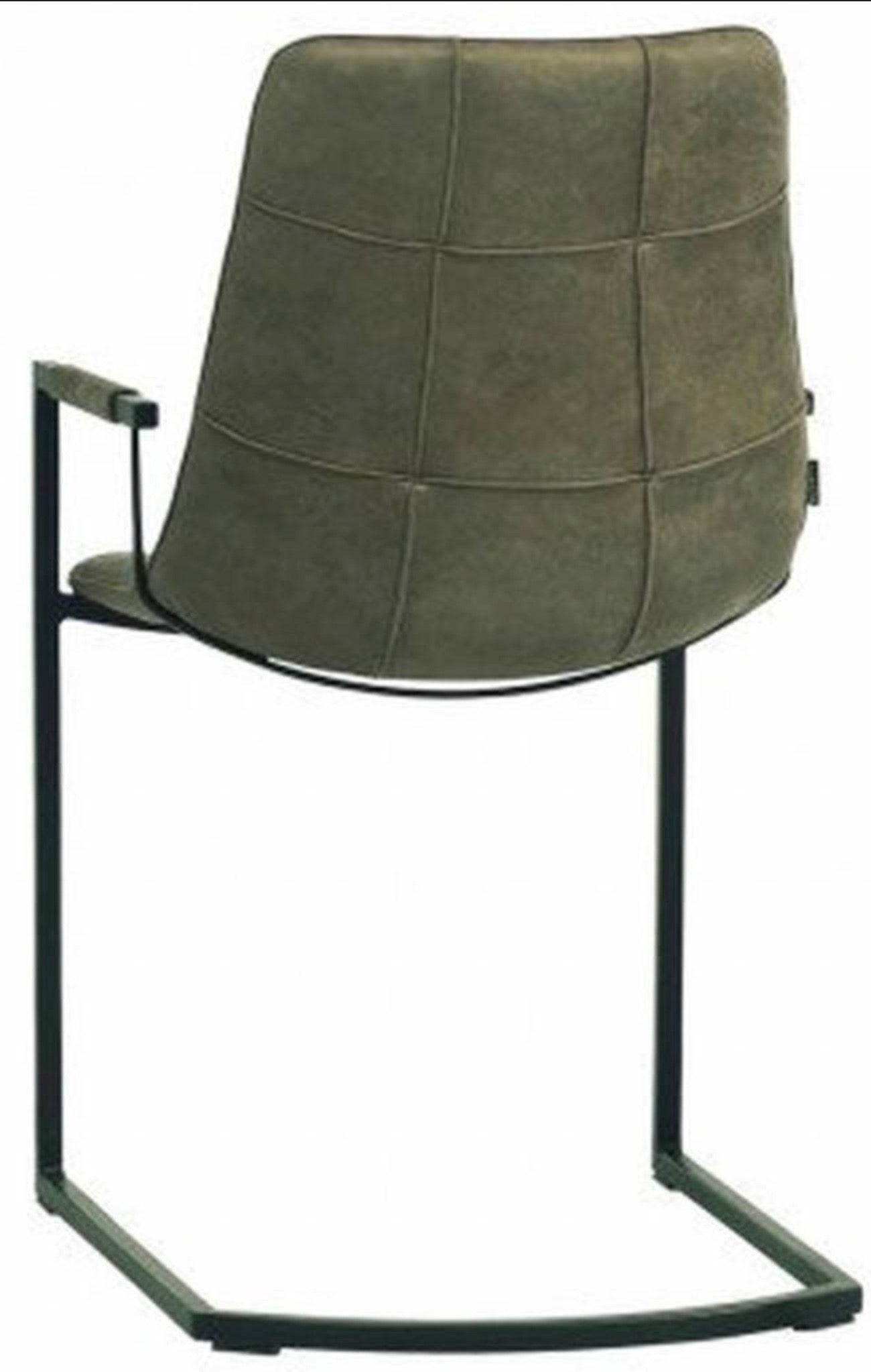 Freischwinger Armlehnenstuhl Condori Kunstleder in 3 Farben Cognac braun Olivgrün Anthrazit