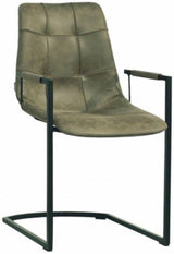 Freischwinger Armlehnenstuhl Condori Kunstleder in 3 Farben Cognac braun Olivgrün Anthrazit