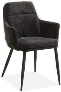 Armlehnen Stuhl Don Stoff in 3 Farben Ash-Grau Schwarz und Toffee-Beige
