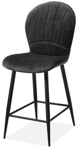 Tabouret de bar Fasty en velours, disponible en 3 coloris : anthracite, marron cognac et vert foncé