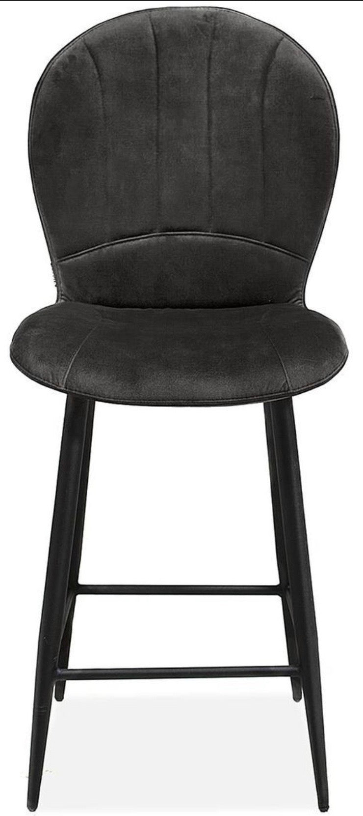 Tabouret de bar Fasty en velours, disponible en 3 coloris : anthracite, marron cognac et vert foncé