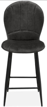 Tabouret de bar Fasty en velours, disponible en 3 coloris : anthracite, marron cognac et vert foncé