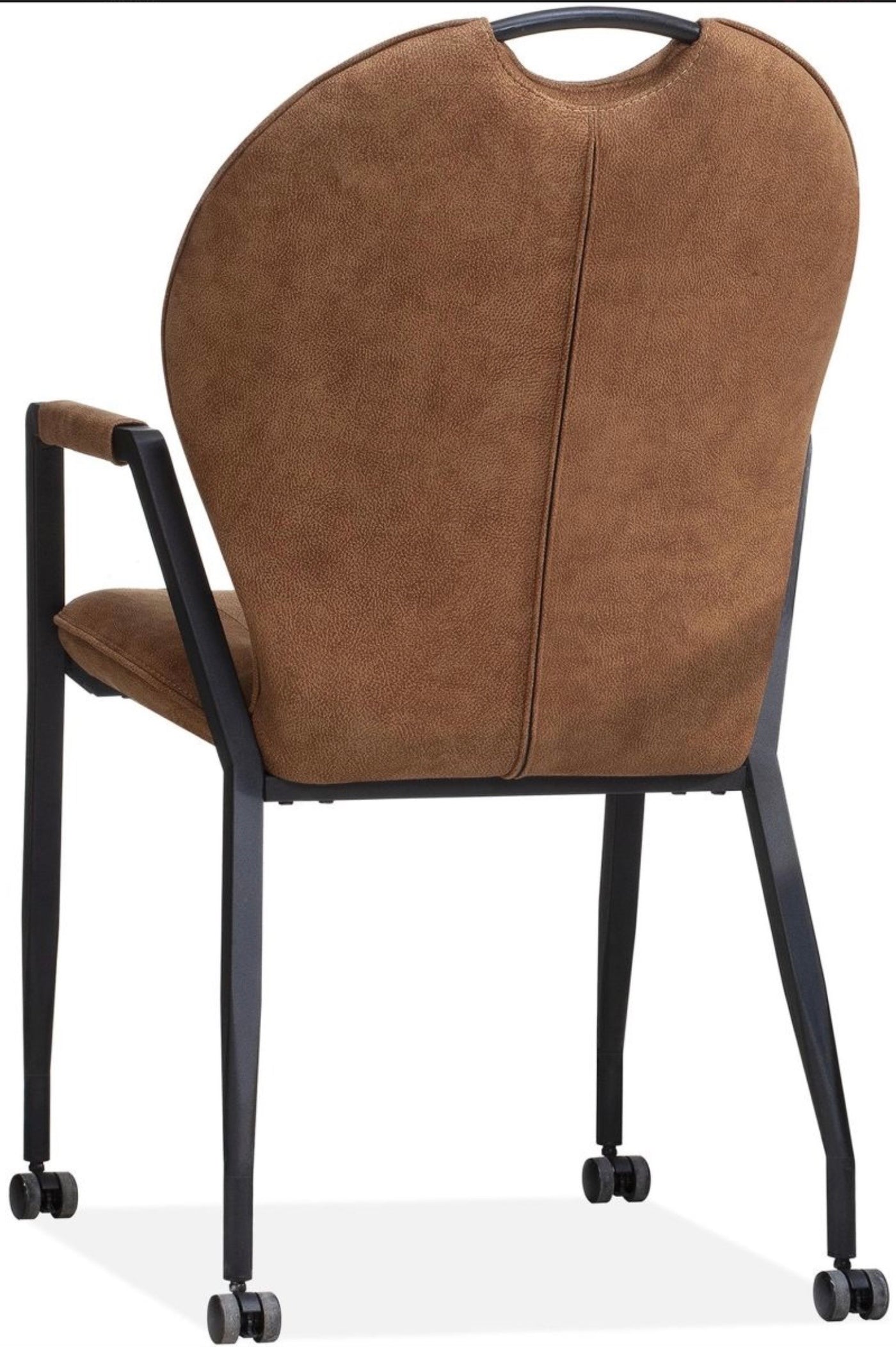 Armlehnenstuhl mit Rollen Fritz Mikrofaser in 3 Farben Cognac-braun Grün Anthrazit
