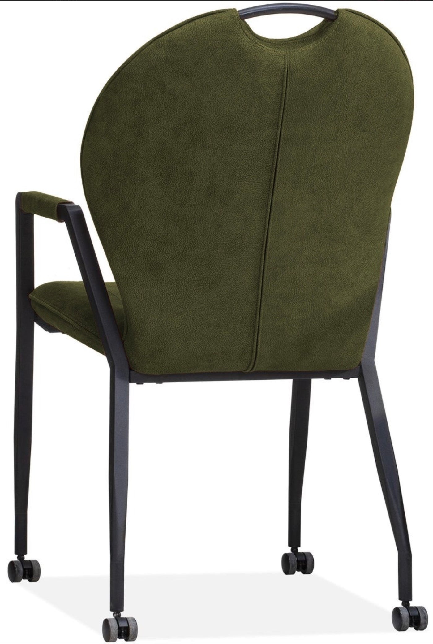 Armlehnenstuhl mit Rollen Fritz Mikrofaser in 3 Farben Cognac-braun Grün Anthrazit