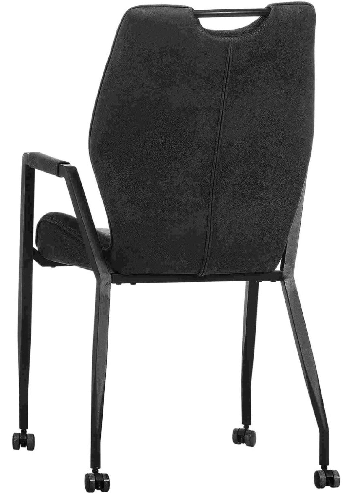 Armlehnenstuhl mit Rollen Olymp Mikrofaser in 3 Farben Cognac-Braun Grün Anthrazit