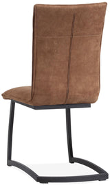 Freischwinger Stuhl Amaro Kunstleder in 3 Farben Cognac Grün Anthrazit mit Metallgestell
